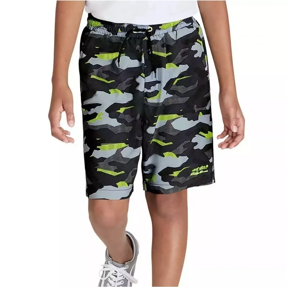 Eddie Bauer Big Boy's 2-pack Hybrid Quick Dry Mesh Lined Active Shorts Small 7/8